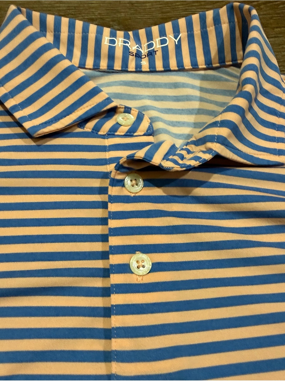B. Draddy Draddy Sport Performance Striped Golf Polo Men’s Small Made USA